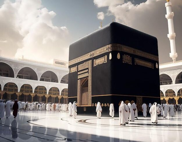 Kaaba with hajj pilgrims _ Premium AI-generated image Kaaba with hajj pilgrims _ Premium AI-generated image